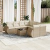 vidaXL 9 Piece Patio Sofa Set with Cushions Beige and Cream Poly Rattan - 2 of 4