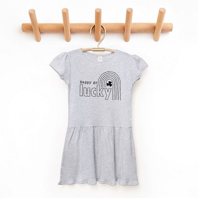 The Juniper Shop Happy Go Lucky Shamrock Toddler Graphic Dress