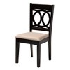 Baxton Studio Louisa Modern Beige Fabric and Dark Brown Finished Wood 5-Piece Dining Set - 3 of 4