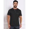 INSPIRE CHIC Men's Crew Neck with Pocket Short Sleeve Button Down Henley T-Shirt - 4 of 4