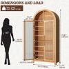 Fredees 59" Tall Arched Display Cabinet with Glass Doors, 3-Color LED Lights and Motion Sensor, Adjustable Shelf for Collectibles, Toys & Books,Brown - 2 of 4