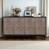 60" Mid Century Modern Buffet Sideboard Cabinet with Solid Wood Legs, Antique Credenza Console Table with Diamond Pattern Doors, Storage Cabinet - 2 of 4