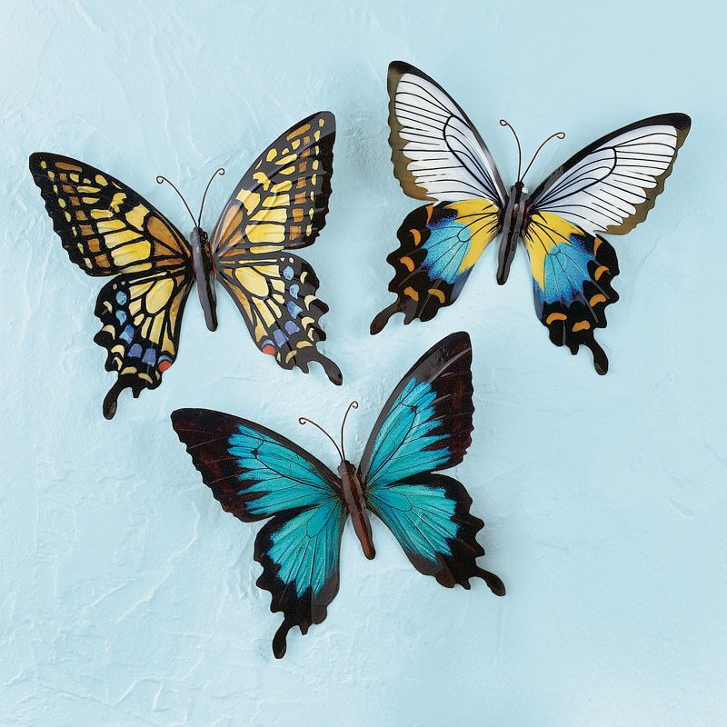 Collections Etc Metal Butterfly Wall Art, Set of 3 14 X 1 X 11, 2 of 3