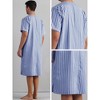 Lars Amadeus Men's Short Sleeve Button Down V-Neck Casual Stripes Nightshirts - 4 of 4