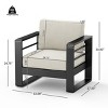 Aluminum Outdoor Club Chair with Metal Frame and Fabric Cushion,Patio Lounge Chair for Balcony,Weather Resistant Club Chair-Cuddlewood - 4 of 4