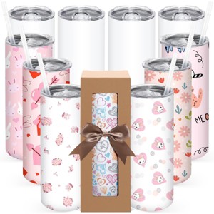 HOMDOX 10 Pack 30/20 oz Sublimation Tumblers Blanks w/Straight Tube Design|Dual-Walled Stainless Steel Tumbler for Heat Transfer DIY Gifts - 1 of 4