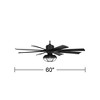 60" Possini Euro Design Defender Modern Industrial Indoor Outdoor Ceiling Fan LED Light Remote Matte Black Damp Rated Patio House - 4 of 4