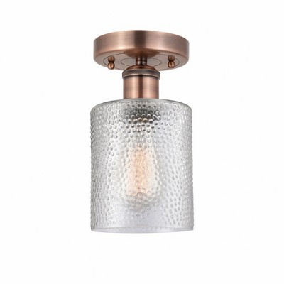 Cobbleskill - 1 Light Semi-Flush Mount In Art Deco Style-9.75 Inches Tall and 5 Inches Wide