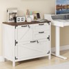 Lateral File Cabinet with 4 Drawers, Large Wood File Storage Cabinets Printer Stand, White with Lock - 3 of 4