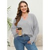 Coolmee Womens Plus Size Sweater Knitted Fringe V Neck Long Sleeve Sweatshirts Casual Loose Pullovers - 4 of 4