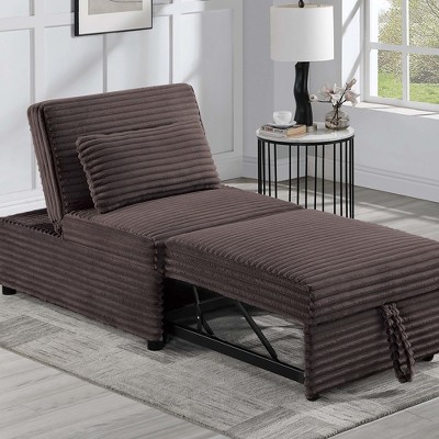 SKRAN Convertible Sleeper Couch Chair, Pull Out Sofa Bed Tufted Plush Seat with Backrest and Pillow for Bedroom, Living Room and Small Space