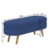 GDFStudio Ulysses Linen 43.5" Oval Upholstered Storage Ottoman with Rubber Wood Legs - 3 of 4