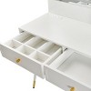 INFURNIC Vanity Tables Modern Makeup Desk with Adjustable Storage and Mirror for Bedroom, White, 58.5"*15.8"*52.3" - 3 of 4