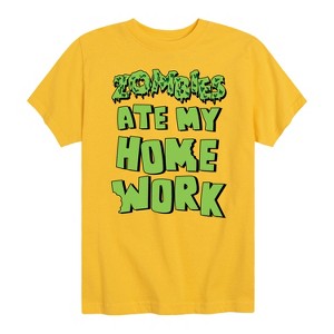 Boys' - Instant Message - Zombies Ate My Homework Short Sleeve Graphic T-Shirt - 1 of 4