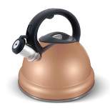 ELITRA HOME Whistling Tea Kettle - Stainless Steel Tea Pot for Stovetop with Stay Cool Handle - 3.1 Quart / 3 Liter,Rose Gold