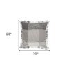 HomeRoots 20" Gray And White Cotton Plaid Throw Pillow with Fringe - 3 of 4