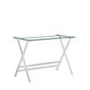Spassway Modern Style Glass Console Table Narrow Sofa Table with Tempered Glass Top Metal Tubular Legs Computer Desk for Living Room Hallway - 4 of 4