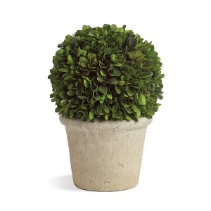 Plum & Post Boxwood 8" Faux (Fake) Ball In Pot - 1 of 4