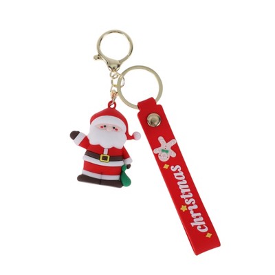 Unique Bargains Christmas Keychain with Double Ring and Lobster Clasp PVC Alloy 2.76"