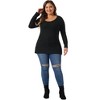 Agnes Orinda Women's Plus Size Waffle Knit Scoop Neck Long Sleeve Lightweight Casual Pullover Sweaters - 3 of 4
