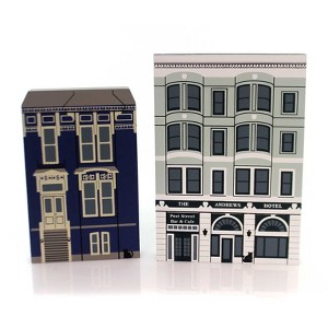 Cat's Meow Village 6.0 Inch Lady Iris & Andrews Hotel Painted Ladies Retired Set/2 Village Buildings - 1 of 2