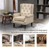 CAVINAS PU Leather Upholstered Accent Chair with Rubber Wood Legs, Modern Armchair with Wide Backrest for Living Room or Bedroom - 3 of 4