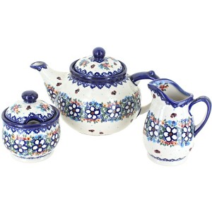 Blue Rose Polish Pottery 1700 Vena 3 Piece Tea Set - 1 of 1