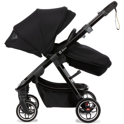 Diono Excurze Stroller for Infant, Baby and Toddler, Car Seat Compatible, Narrow Fit, Compact Fold, Black Midnight