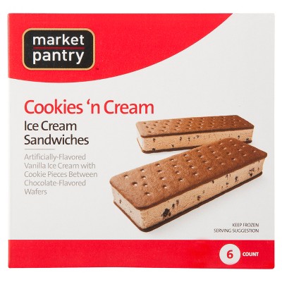 Cookies & Cream Ice Cream Sandwich 6 ct - Market Pantry&#8482;