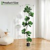 7ft Artificial Fiddle Leaf Fig Tree, Large Fake Plant with Black Nursery Planter - 2 of 4