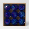 9ct 100mm Christmas Shatterproof Tree Ornament Set Dark Blue - Wondershop™ - 3 of 4