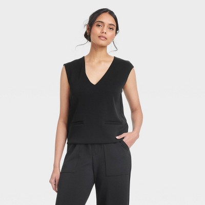 Women's Sandwash Vest - A New Day™ Black S