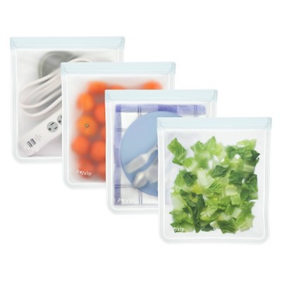 (re)zip Lay-Flat Leakproof Reusable Gallon Bag - Clear - 4pk
