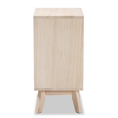 Halian Two-Tone White and Light Brown 3-Drawer Chest with Graduated Legs