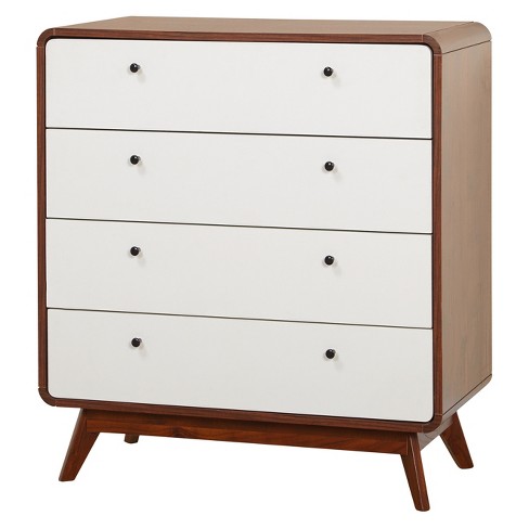 Cassie Four Drawer Chest Walnut White Buylateral Target