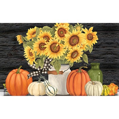 Fall's Glory Floral Doormat Sunflowers Indoor Outdoor 30