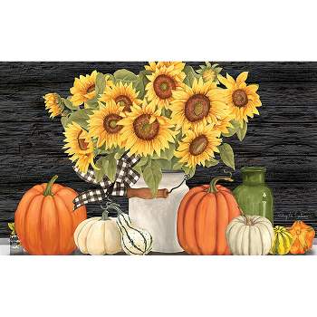 Fall's Glory Floral Doormat Sunflowers Indoor Outdoor 30" x 18" Briarwood Lane