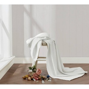 The Farmhouse by Rachel Ashwell 50"x60" Cotton Waffle Throw White - 1 of 4