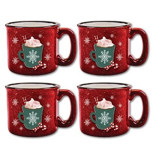 Courtside Market Peppermint Wishes Cozy 15 oz Mug 4 Piece Set - 1 of 2