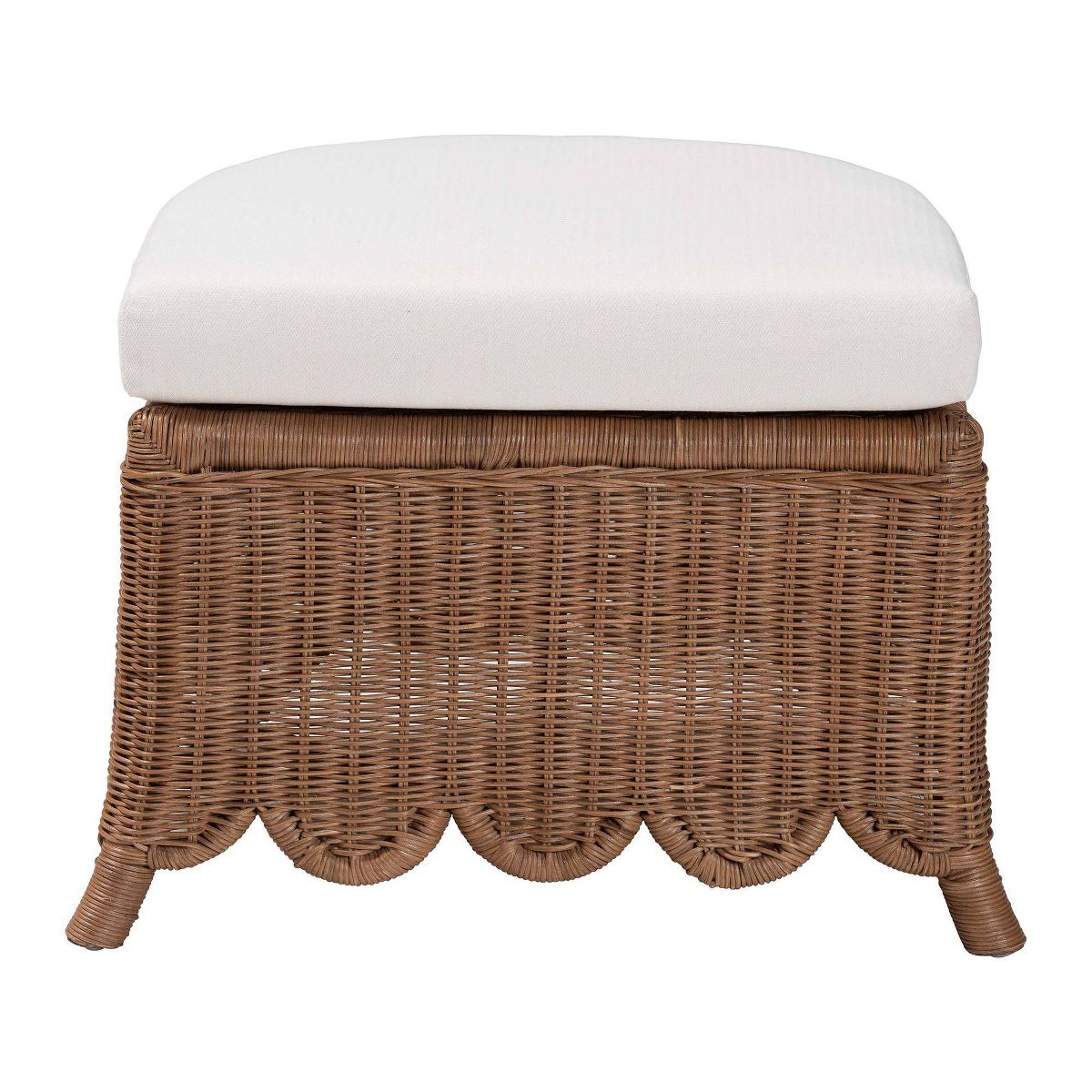 bali & pari Detta Natural Rattan Footstool with Cushion Peanut Brown - thumbnail 4
