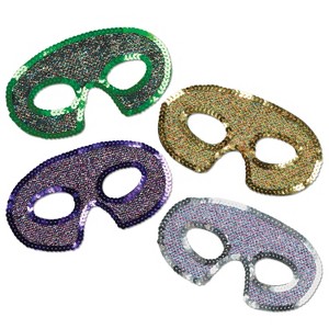 Beistle Sequin-Lame Half Masks, (12/Pkg) Multicolored - 1 of 4