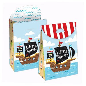 Big Dot of Happiness Pirate Ship Adventures - Skull Birthday Gift Favor Bags - Party Goodie Boxes - Set of 12 - 1 of 4
