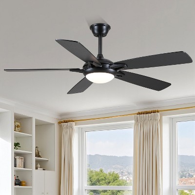 52 Inch Down Rod Ceiling Fan with Light,Dual side Blades