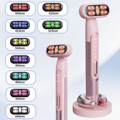9 Colors Face & Neck Red Light Wand, Red Light Therapy Wand at Home for Face Lift, Firm, Smooth, Skin Care Massage Tools