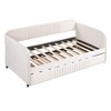 NicBex Twin Size Daybed with Trundle Upholstered Velvet Fabric 79.3" Twin Day Bed with Wooden Frame for Apartment - 4 of 4