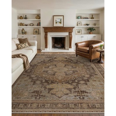 Abynow Medallion Distressed Persian Indoor Area Rug