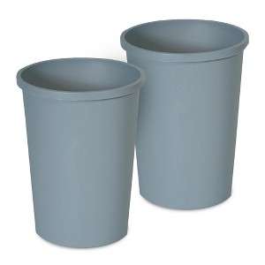 Rubbermaid Commercial Untouchable Trash Can and Waste Bin, 11 Gal, Gray, 2 Pack - 1 of 2
