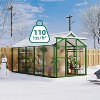 Walk-In Greenhouse for Outdoors, Large Aluminum Frame with Sealed Card Slot Polycarbonate Panels & Roof Vent Ideal for Garden Backyard - 4 of 4