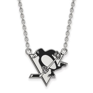 Black Bow Jewelry Sterling Silver Pittsburgh Penguins NHL Necklace 18 Inch - 1 of 4