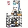 Tall Shoe Rack for 30 Pairs Freestanding Modular Shoe Storage Organizer - 2 of 4